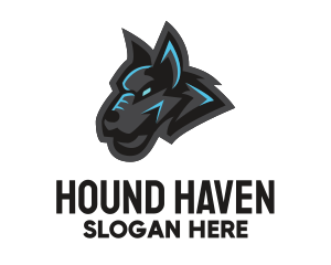 Hound - Gray & Blue Hound logo design