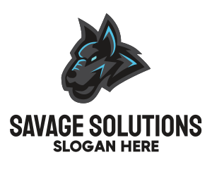 Thug - Gray & Blue Hound logo design