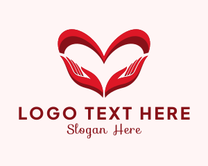 Human - Hand Heart Charity logo design