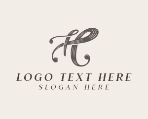 Quilting - Vintage Fashion Boutique Letter H logo design