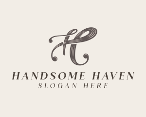 Vintage Fashion Boutique Letter H logo design