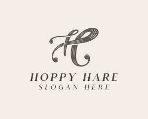 Vintage Fashion Boutique Letter H logo design