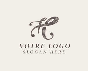 Embroidery - Vintage Fashion Boutique Letter H logo design