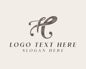 Sewing - Vintage Fashion Boutique Letter H logo design