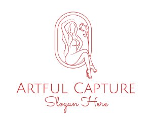 Beautiful Adult Woman Portrait logo design