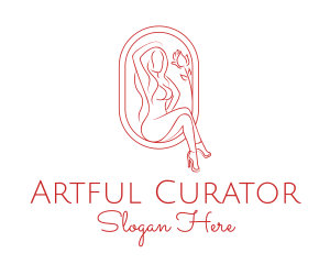 Beautiful Adult Woman Portrait logo design