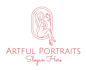 Portrait - Beautiful Adult Woman Portrait logo design