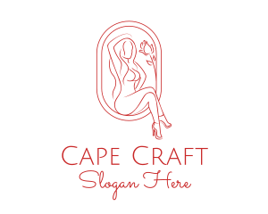 Beautiful Adult Woman Portrait logo design