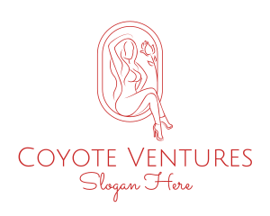 Beautiful Adult Woman Portrait logo design