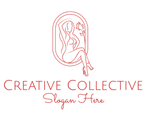 Beautiful Adult Woman Portrait logo design