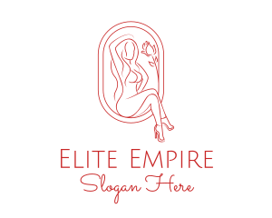 Beautiful Adult Woman Portrait logo design