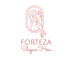 Beautiful Adult Woman Portrait logo design