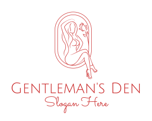 Beautiful Adult Woman Portrait logo design