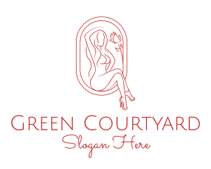 Beautiful Adult Woman Portrait logo design