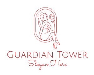 Beautiful Adult Woman Portrait logo design