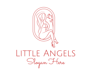 Beautiful Adult Woman Portrait logo design