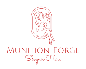 Beautiful Adult Woman Portrait logo design