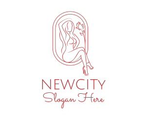 Beautiful Adult Woman Portrait logo design