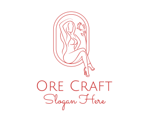 Beautiful Adult Woman Portrait logo design