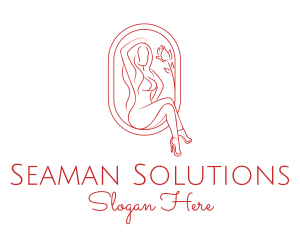 Beautiful Adult Woman Portrait logo design