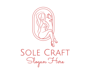 Beautiful Adult Woman Portrait logo design