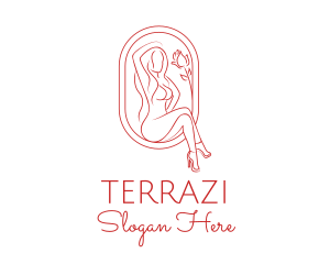 Beautiful Adult Woman Portrait logo design