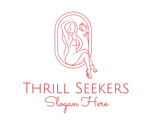 Beautiful Adult Woman Portrait logo design