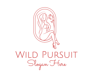 Beautiful Adult Woman Portrait logo design