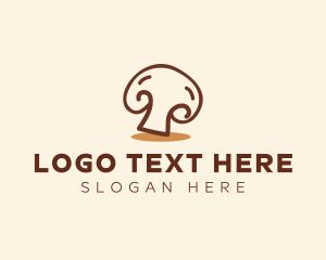 Vegan - Edible Healthy Mushroom logo design