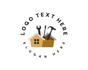 House - House Carpentry Toolbox logo design