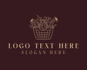 Basket Flower Plant Logo