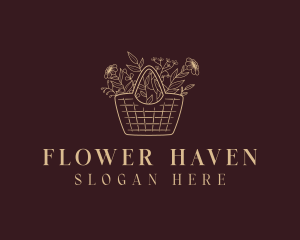 Basket Flower Plant logo design