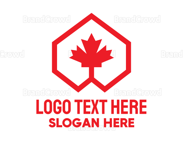 Red Canadian Maple Geometric Logo