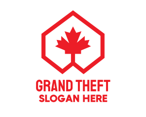 Canada - Red Canadian Maple Geometric logo design