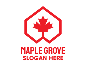 Maple - Red Canadian Maple Geometric logo design