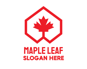 Red Canadian Maple Geometric logo design