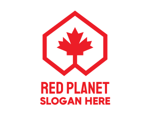 Red Canadian Maple Geometric logo design