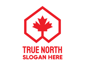 Red Canadian Maple Geometric logo design