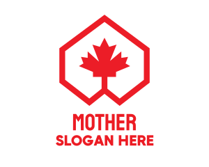 Country - Red Canadian Maple Geometric logo design