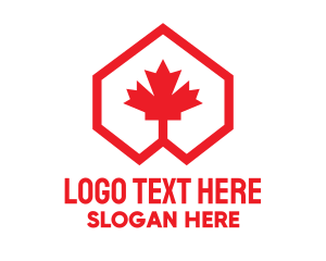 Alberta - Red Canadian Maple Geometric logo design