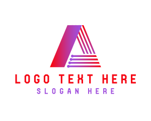 Tech - Tech Circuitry Letter A logo design
