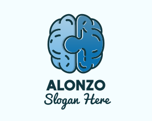 Blue Brain Puzzle logo design