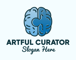 Blue Brain Puzzle logo design