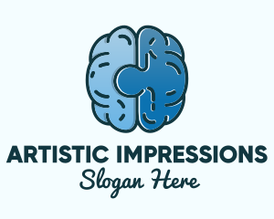 Blue Brain Puzzle logo design