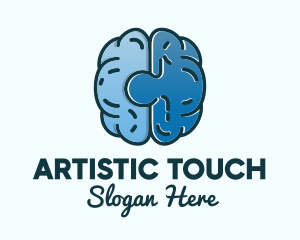 Blue Brain Puzzle logo design