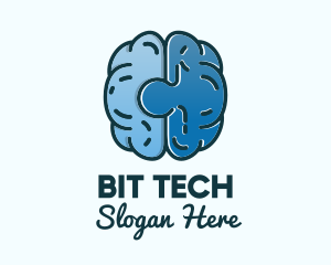 Blue Brain Puzzle logo design