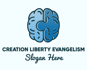 Blue Brain Puzzle logo design