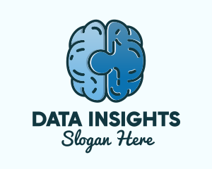 Blue Brain Puzzle logo design