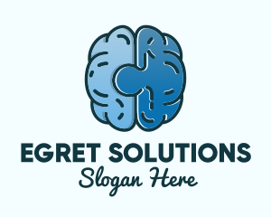 Blue Brain Puzzle logo design