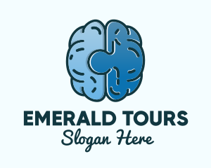 Blue Brain Puzzle logo design